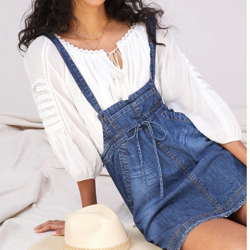 NWT Anthropologie Pilcro Denim Overall Skirt Skirtall